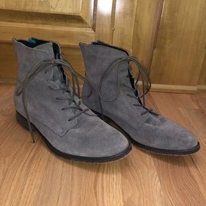 Gray Lace up booties